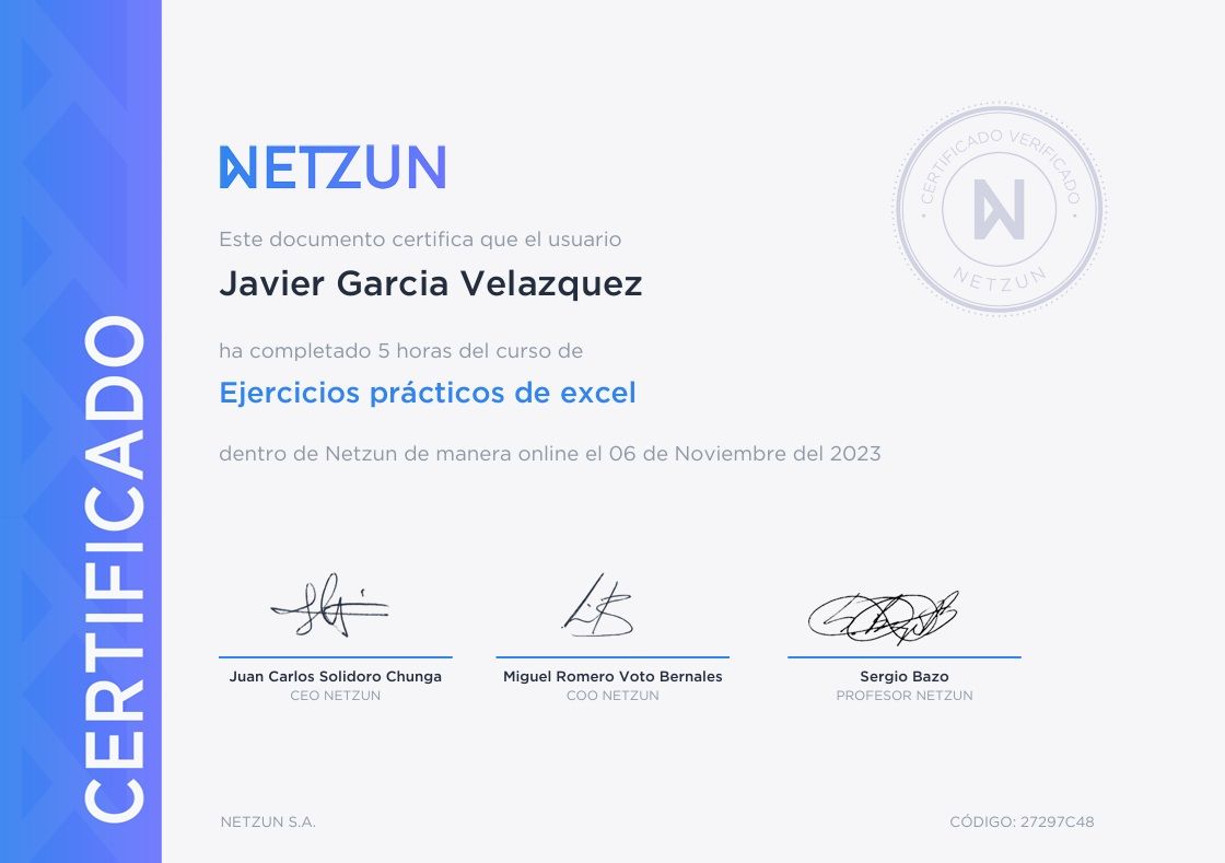 Ejercicios prácticos de excel